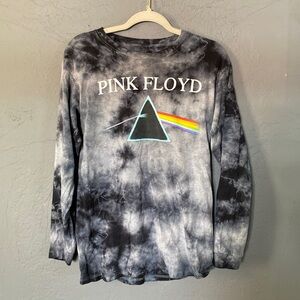 Pink Floyd Dark Side of the Moon Tie Dye Long Sleeve Graphic T-Shirt Tee Size L